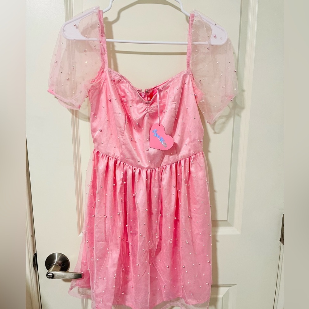Doll kills Sugar thrillz  pink dress NWT small